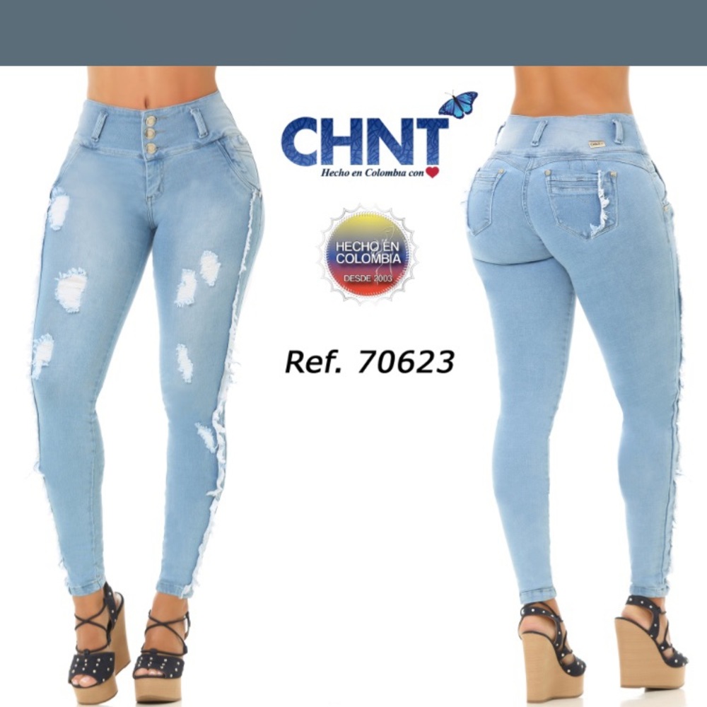 Baby blue high waisted Colombian jeans